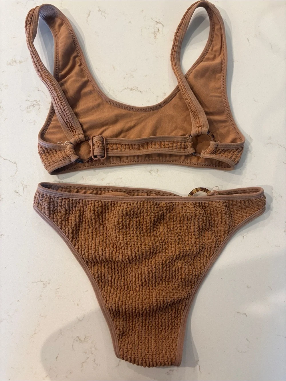 Urban Outfitters Brown Textured Two-Piece Bikini Set